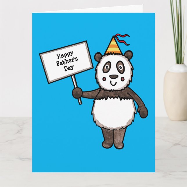 Personalized Panda Party Father's Day Card (Front)