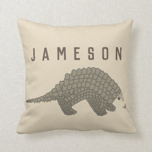 Personalized Pangolin Throw Pillow