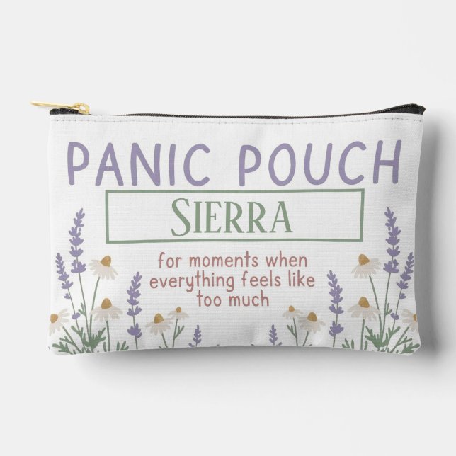 Personalized Panic Pouch Makeup Bag Calm Kit (Front)