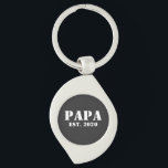 Personalized Papa keychain gift<br><div class="desc">Customize this key chain with a year</div>