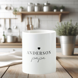 Personalized Papa Mug with Heart   Custom Name 