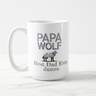 Personalized Papa Wolf Nature Silhouette Coffee Mug