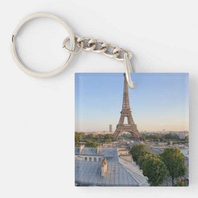 Personalized Paris City Skyline Souvenir  Key Ring (Front)