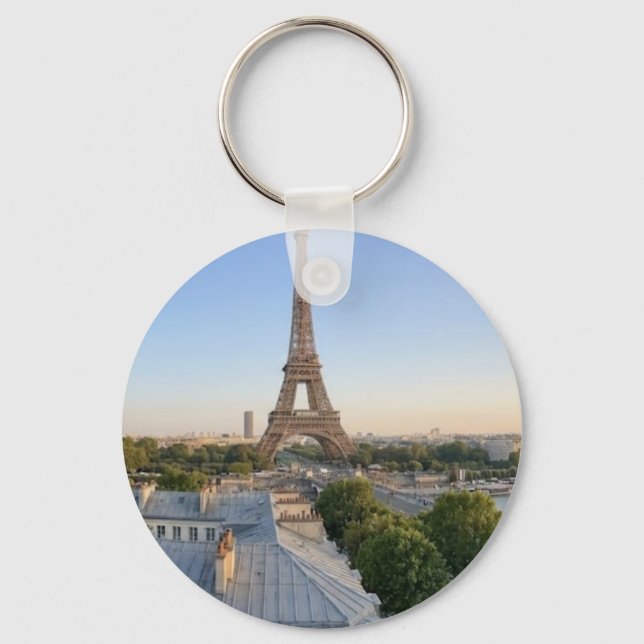 Personalized Paris City Skyline Souvenir  Key Ring (Front)