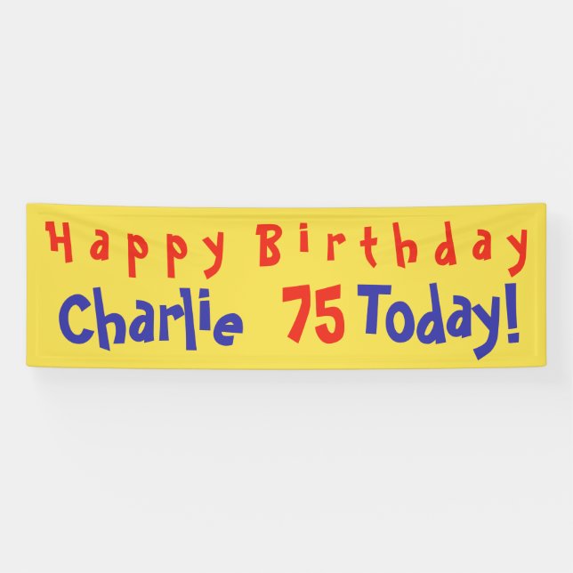 Personalized Party Banner with Name and Age (Horizontal)