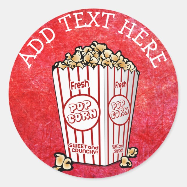 PERSONALIZED Party Popcorn Stickers (Front)