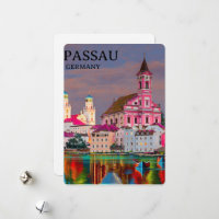 Personalized Passau postcard, GERMANY card, Passau