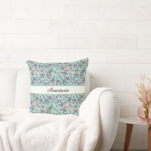 Personalized Pastel Bow Name Cushion