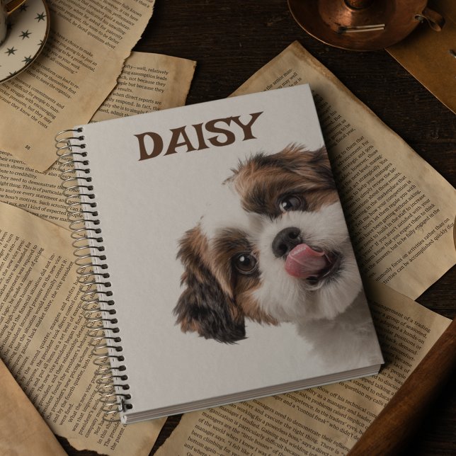 Personalized Pastel Brown Notebook Dog Photo (Creator Uploaded)