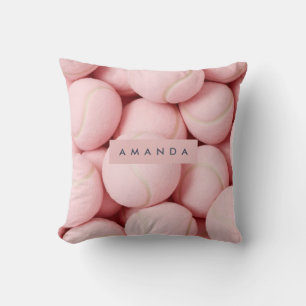 Personalized Pastel Chic Pink Tennis Ball Cushion