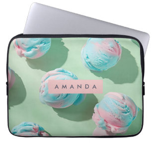 Personalized Pastel Cotton Candy Dream Aesthetic Laptop Sleeve