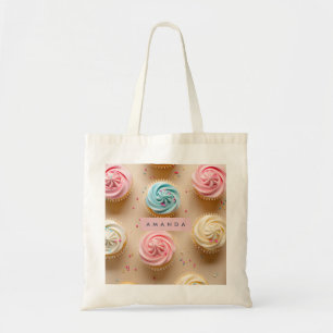 Personalized Pastel Cupcake Sprinkle Tote Bag