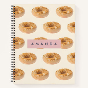 Personalized Pastel Donut Sprinkle Pattern Notebook