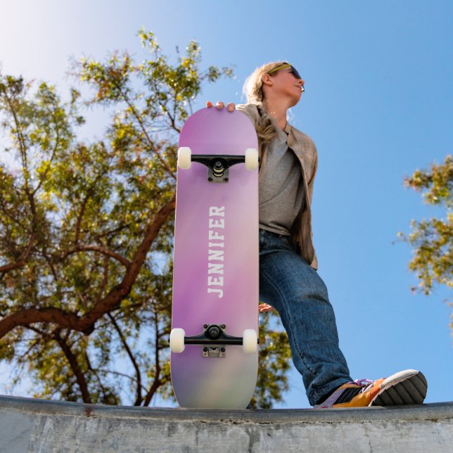 Personalized Pastel Gradient Name Skateboard (Outdoor 1)