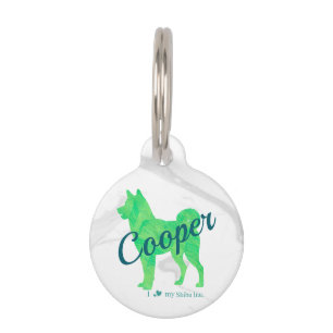 Personalized Pastel Green Shiba Inu Dog Custom  Pet Tag