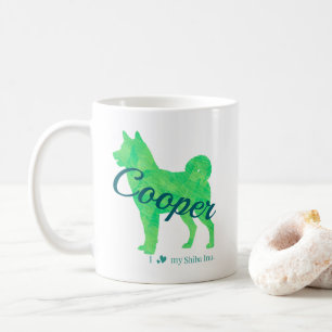 Personalized Pastel Green Shiba Inu Mug 柴犬