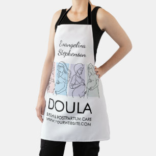 Personalized Pastel Line Art DOULA Apron