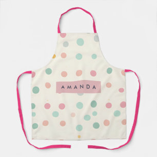 Personalized Pastel Macaron Polka Dot  Apron