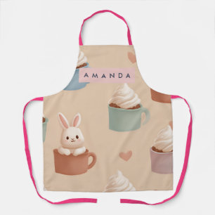 Personalized Pastel Macarons & Almond Pattern Apron