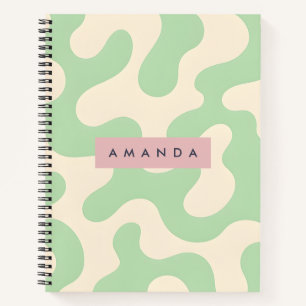 Personalized Pastel Mint Green Abstract Camo Notebook