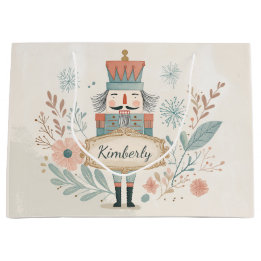 Personalized Pastel Nutcracker Christmas Large Gift Bag