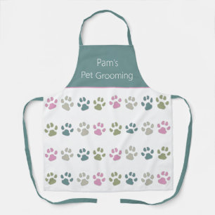 Personalized Pastel Pet Paws Apron