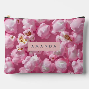 Personalized Pastel Pink Popcorn  Accessory Pouch