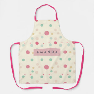 Personalized Pastel Polka Dot Style  Apron