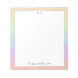 personalized Pastel Rainbow Notepad