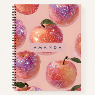 Personalized Pastel Sparkle Peach Style Notebook