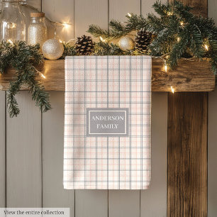 Personalized Pastel Towel Elegant Coral Grey Style