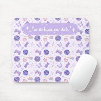 Personalized pastel y2k lavender aesthetic pattern mouse pad