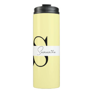 Personalized Pastel Yellow Monogram  Thermal Tumbler