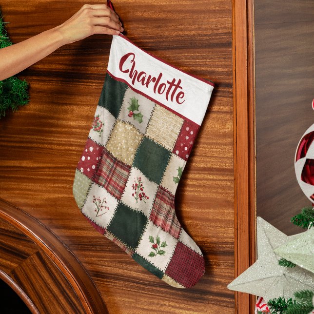 Personalized Patchwork Christmas Stocking  (Creator Uploaded)