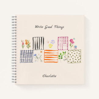 Personalized Patchwork Floral Notebook