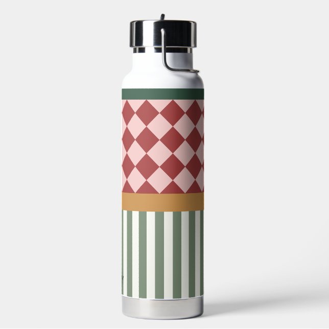 Personalized Pattern Water Bottle with Name (Left)