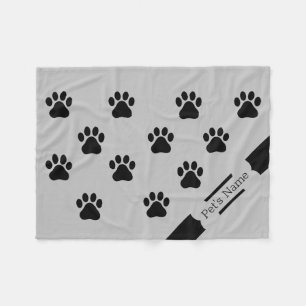 Personalized Paw Print Dog Blankets
