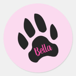 Personalized Paw Print Name Stickers