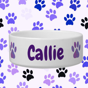 Personalized paw print pet bowl