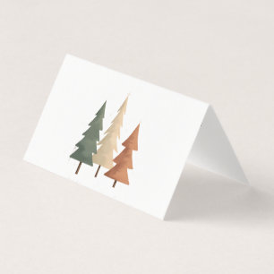 Personalized Peaceful Pines Folded Christmas Card