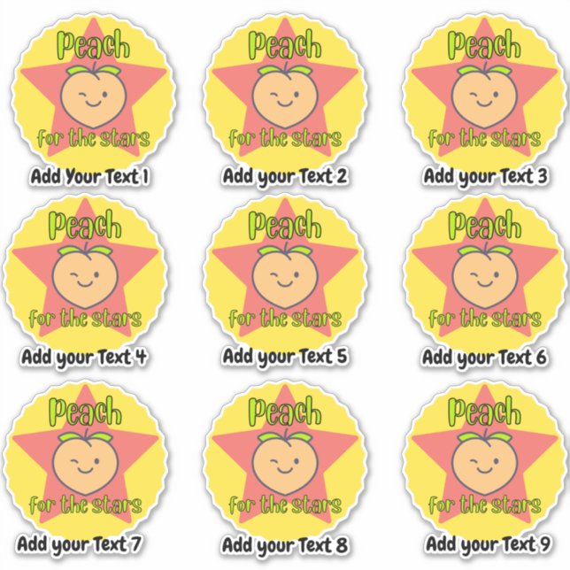 Personalized Peach Fruit Teacher Reward Stickers (Front)