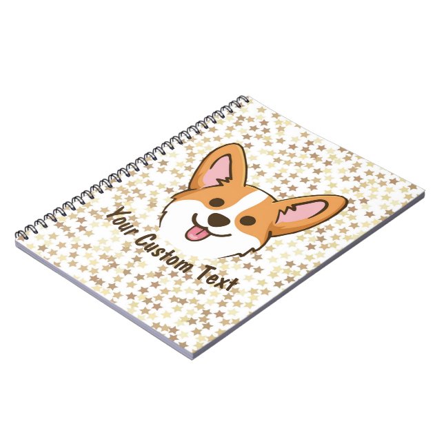 Personalized Pembroke Welsh Corgi Puppy Dog Stars Notebook (Left Side)