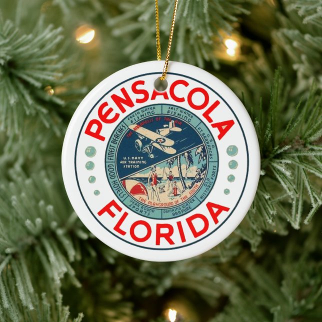 PERSONALIZED Pensacola Florida Ceramic Ornament (Tree)