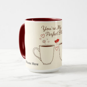 Personalized Perfect Blend Heart Couple Mug