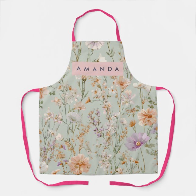 Personalized Personalized Wildflower Garden Design Apron (Front)