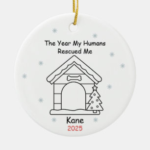 Personalized Pet Adoption Ornament, Dog Adoption Ceramic Ornament