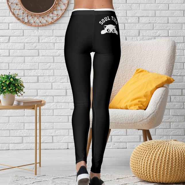 Personalized Pet Cat Mom Quote Black White Stripes Leggings (Creator Uploaded)