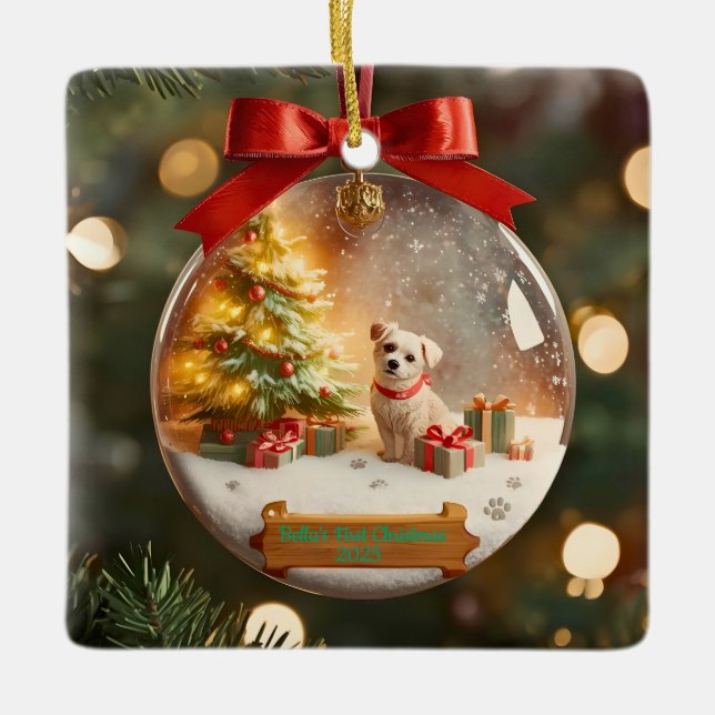 Personalized Pet Christmas Ornament – Custom Name  (Front)