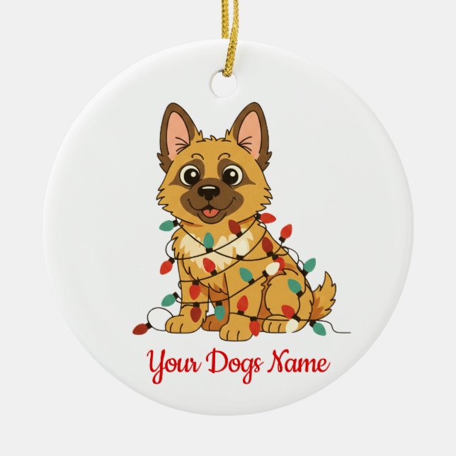 Personalized Pet Christmas Ornament German Shepard (Front)