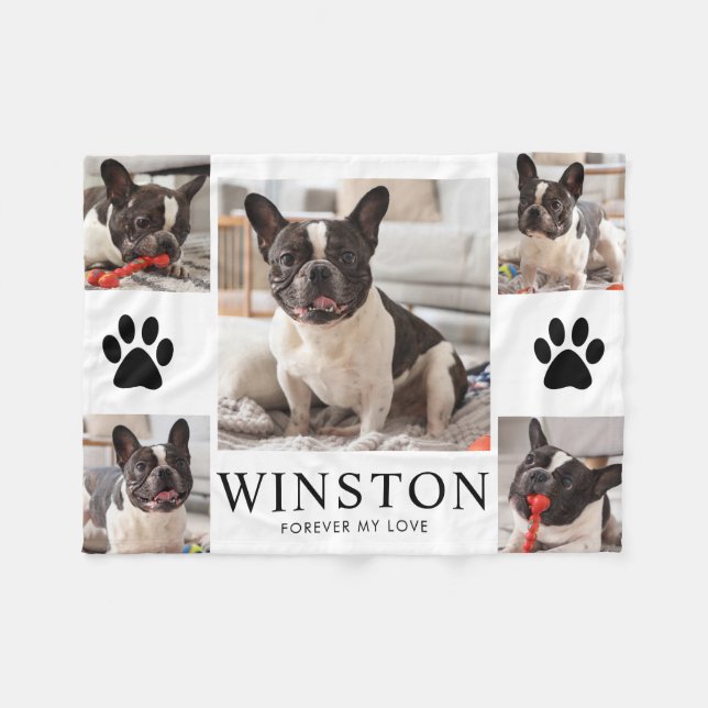 Personalized Pet Dog Memorial Keepsake Photo Fleece Blanket (Front (Horizontal))